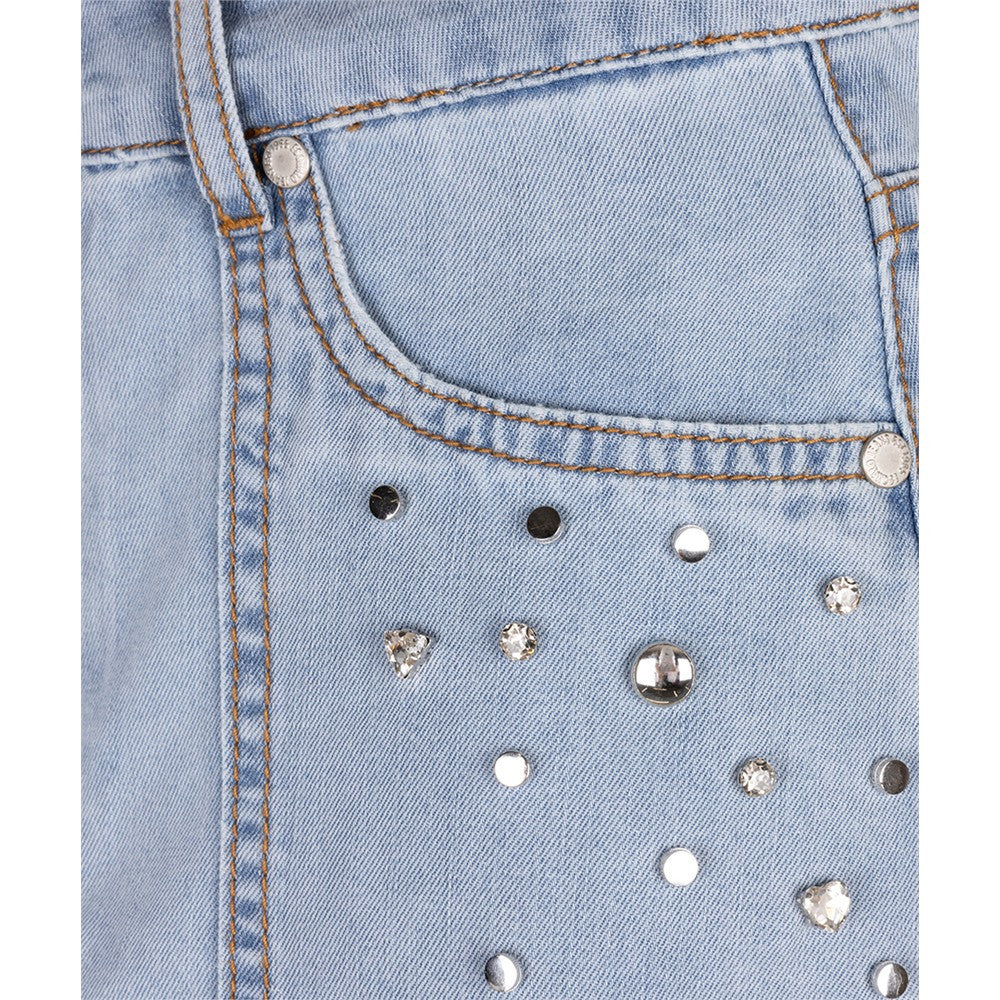 Jupe en denim avec détails & strass