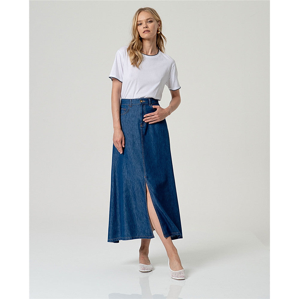 Jupe longue en denim