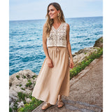 Jupe longue fluide - Taille : 10 - Couleur : Sable