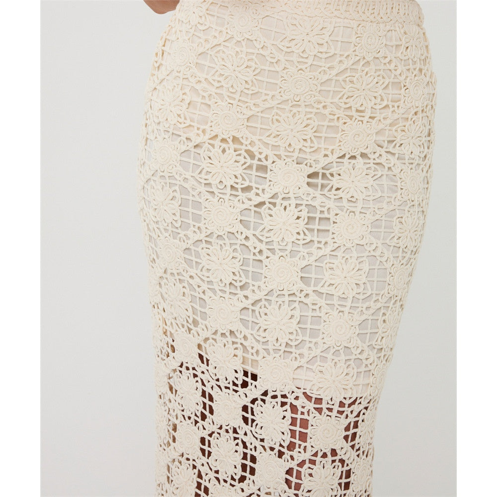 Jupe midi en dentelle