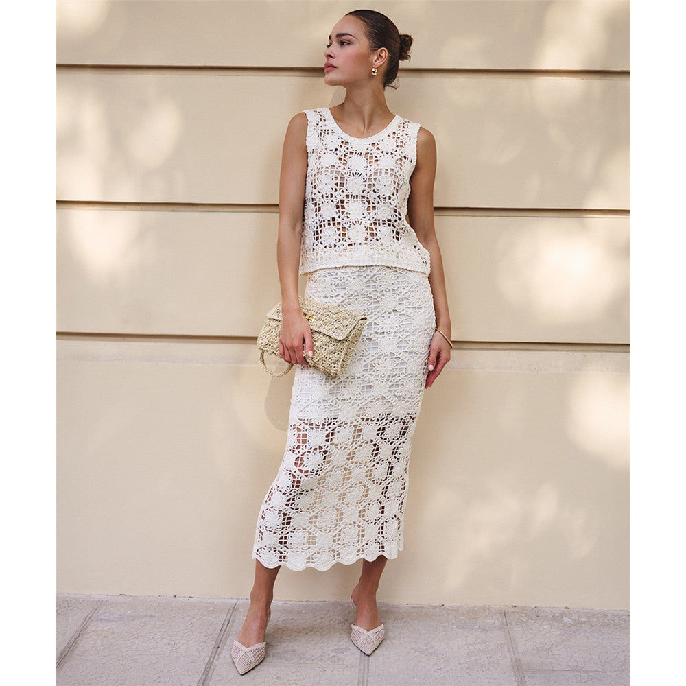 Jupe midi en dentelle