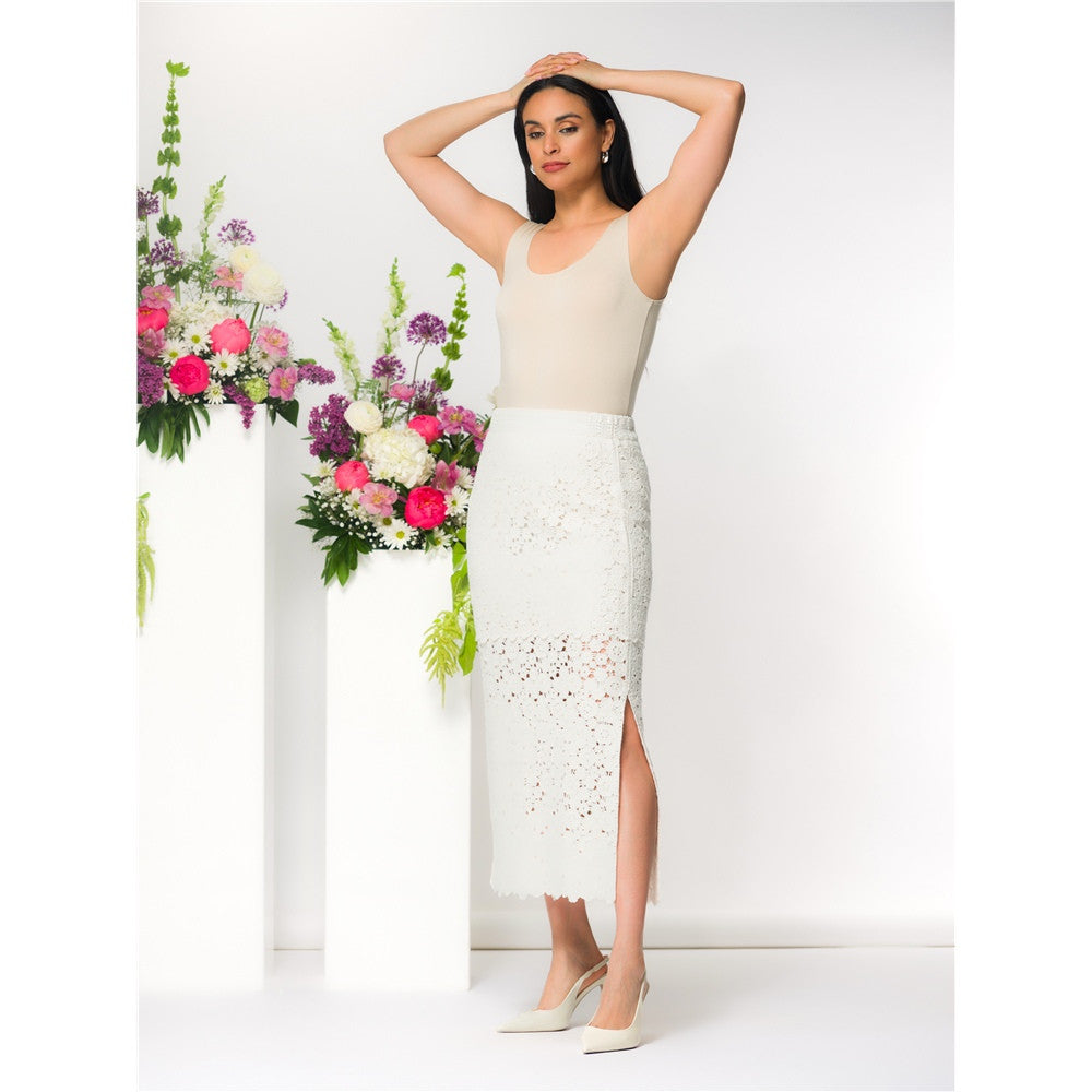 Jupe midi en dentelle - Taille : XSMALL - Couleur : Sable