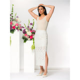 Jupe midi en dentelle - Taille : XSMALL - Couleur : Sable