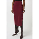 Jupe midi en tricot pull - Taille : SMALL - Couleur : Bourgogne