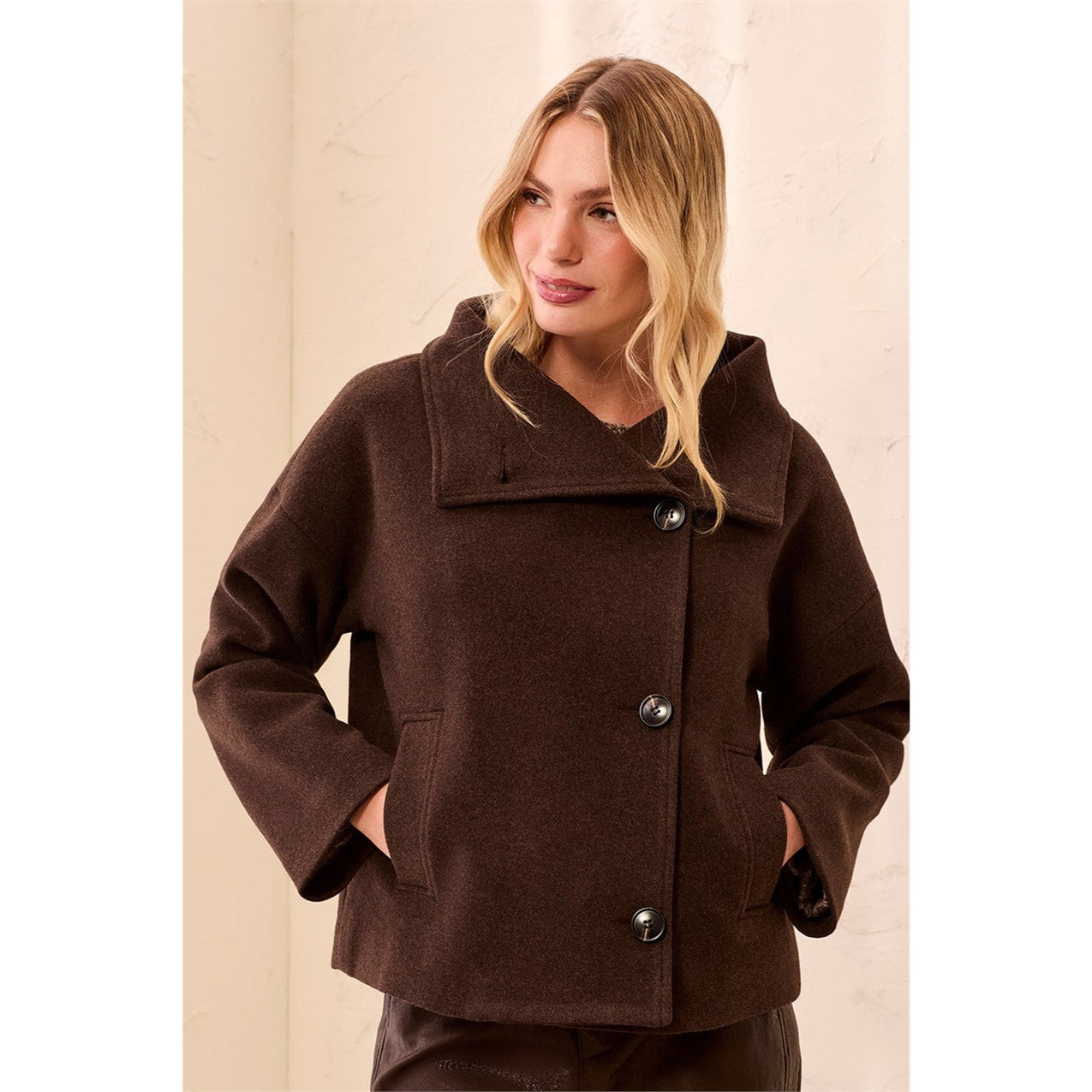 Kaia | Manteau duveteux - Taille : XSMALL - Couleur : Brun