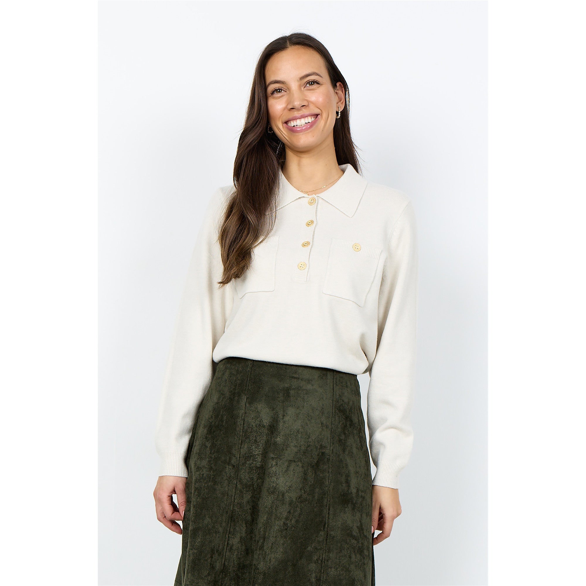 Kenny | Chandail polo en maille - Taille : XSMALL - Couleur : Sable