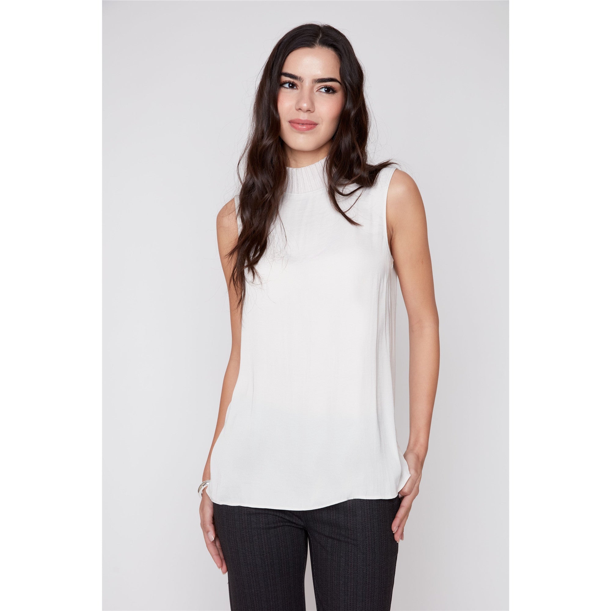 Léa | Blouse sans manches - Taille : SMALL - Couleur : Champignon