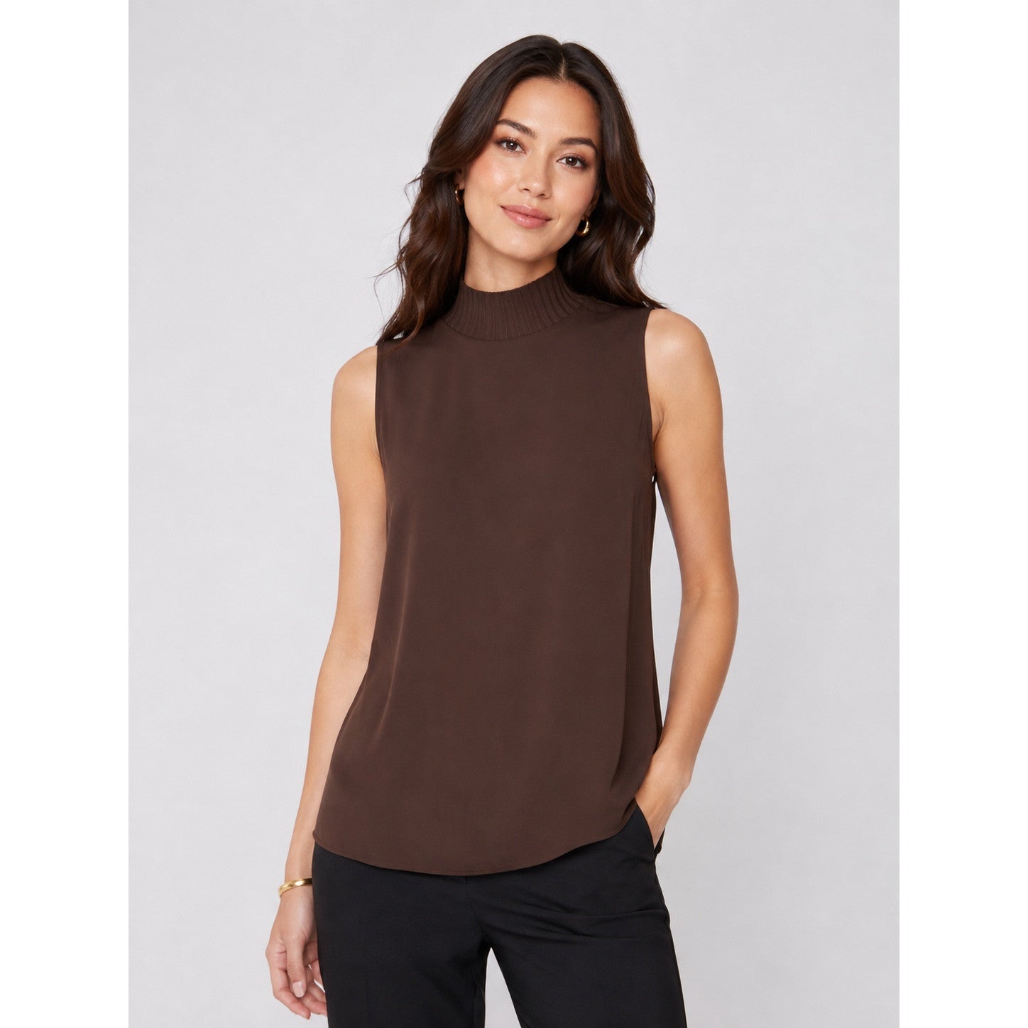 Léa | Blouse sans manches - Taille : XSMALL - Couleur : Chocolat