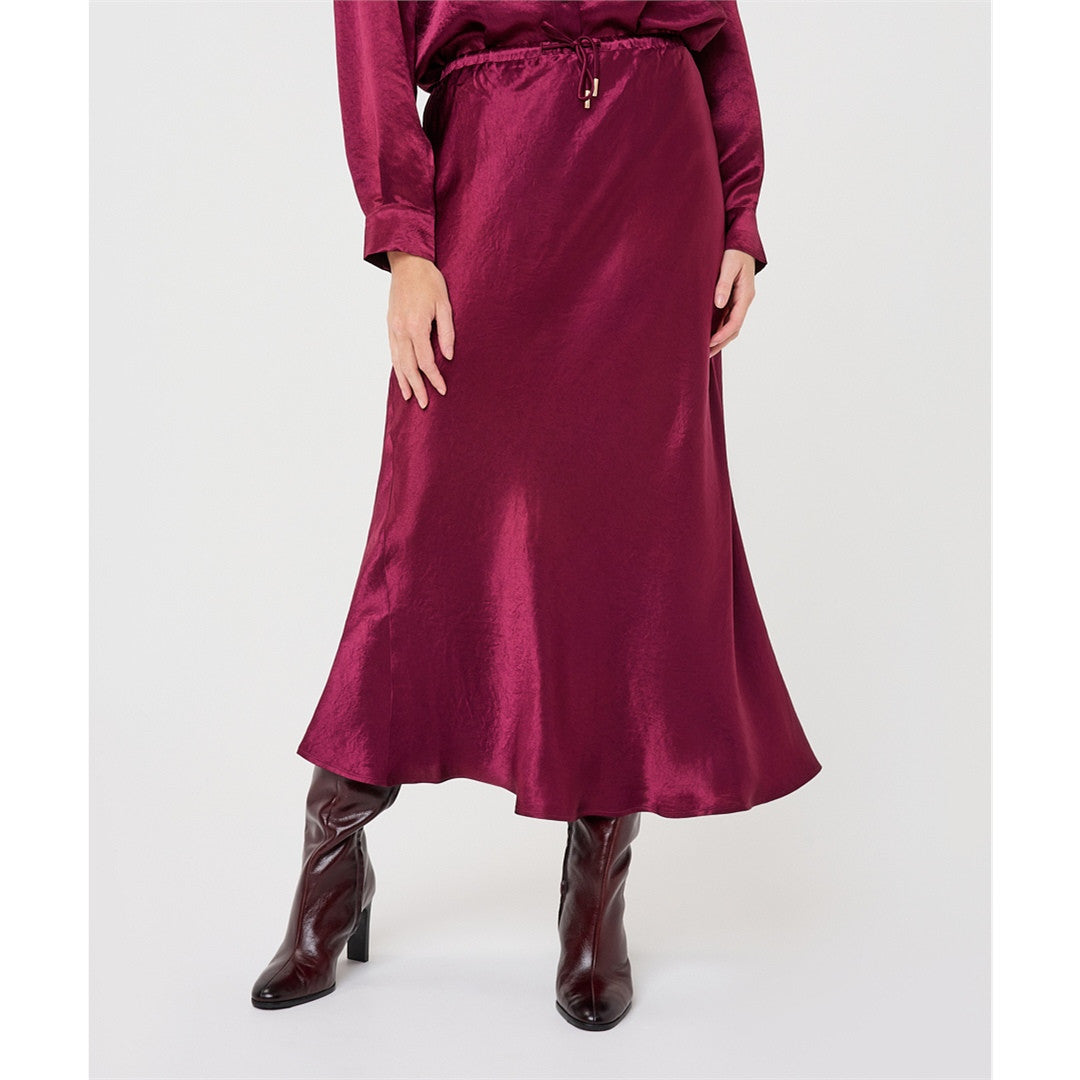 Livia | Jupe longue satinée - Taille : 6 - Couleur : Merlot