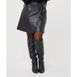 Lola | Jupe en cuir vegan - Taille : 6 - Couleur : Gris foncé