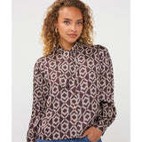 Mabel | Blouse motif géométrique - Taille : 6 - Couleur : Brun