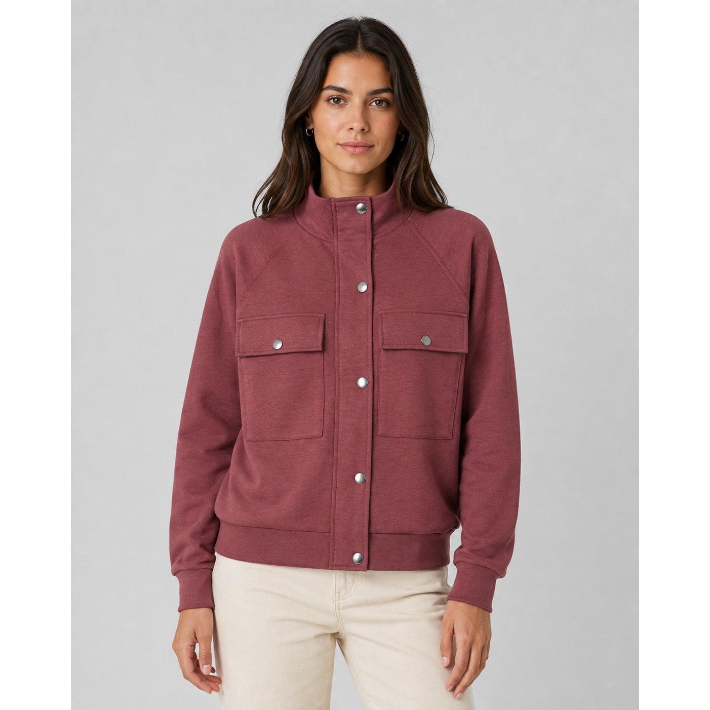 Maëlle | Veste utilitaire en modal - Taille : XSMALL - Couleur : Rouge Oxford