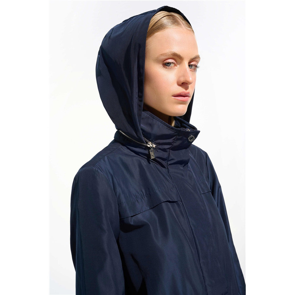Manteau en imitation de tissu mémoire avec capuchon caché