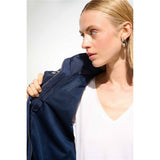 Manteau en imitation de tissu mémoire avec capuchon caché