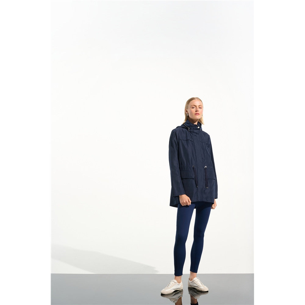 Manteau en imitation de tissu mémoire avec capuchon caché