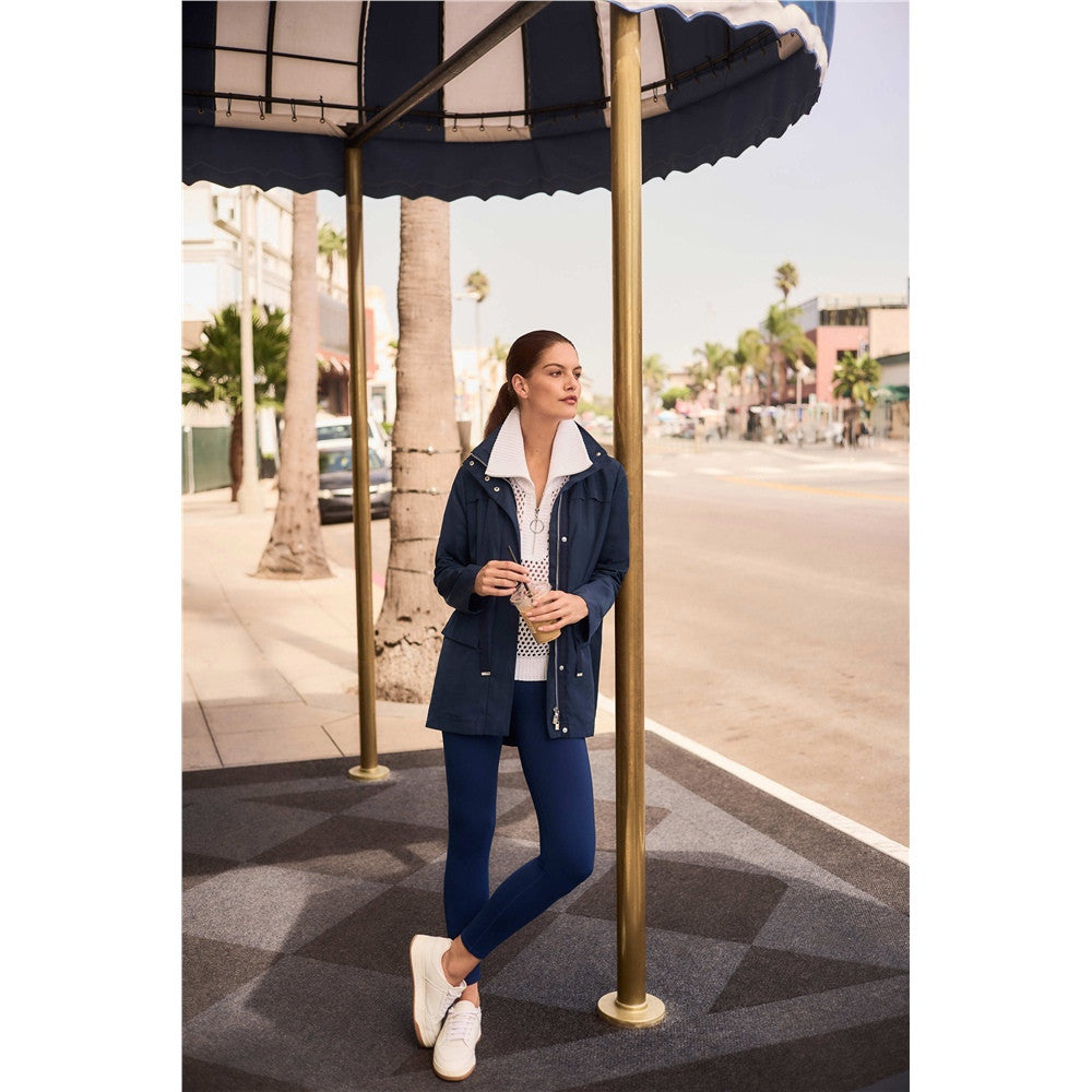 Manteau en imitation de tissu mémoire avec capuchon caché