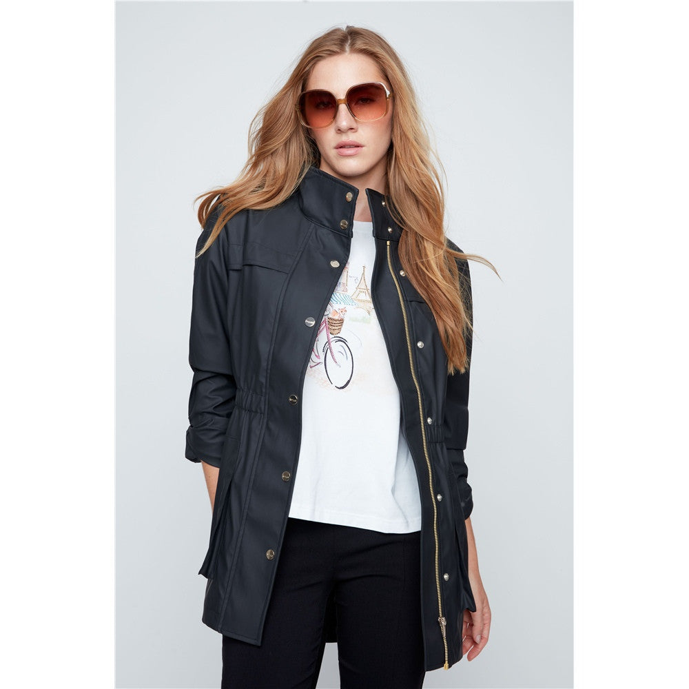 Manteau imperméable avec capuchon - Taille : SMALL - Couleur : Noir