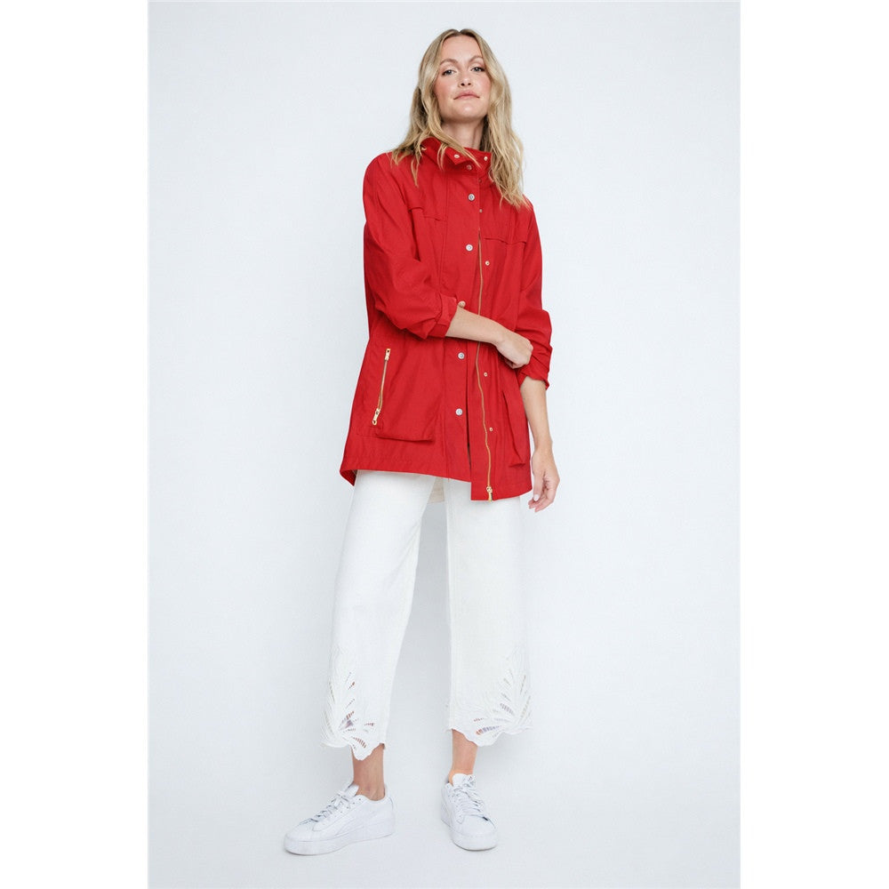 Manteau imperméable avec capuchon - Taille : SMALL - Couleur : Rouge
