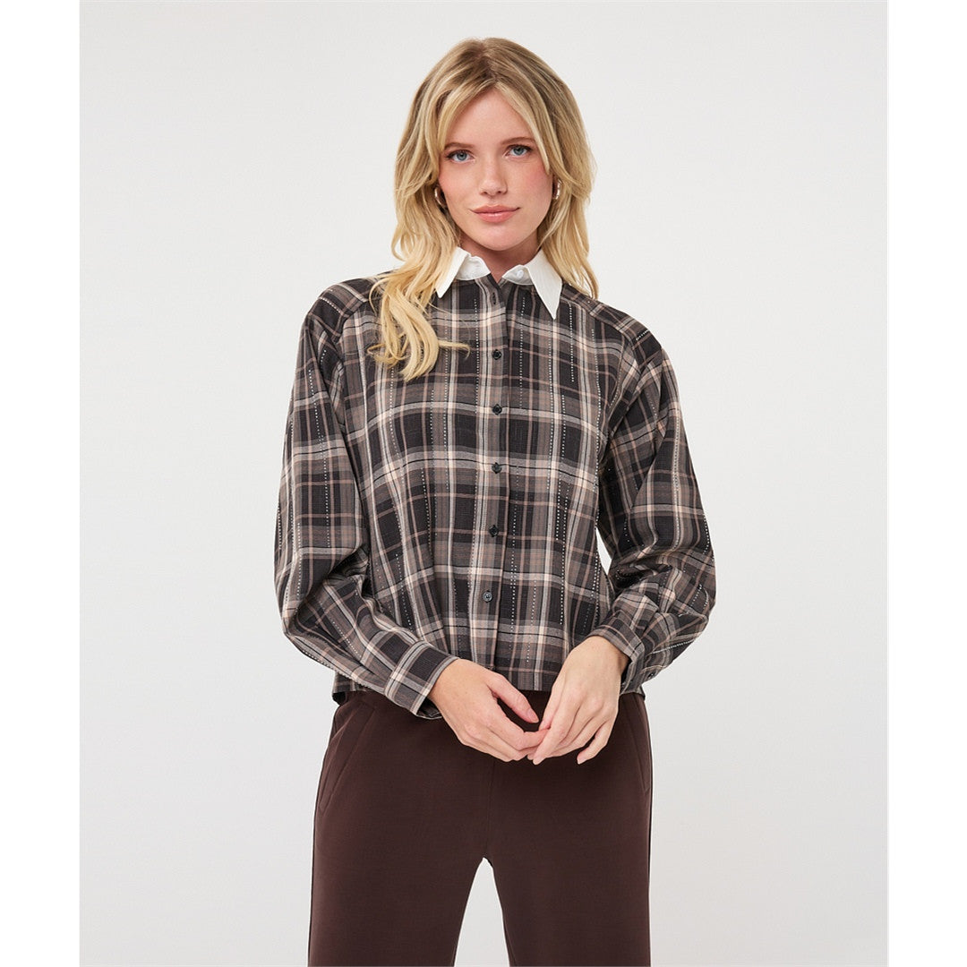 Margot | Blouse à carreaux - Taille : 6 - Couleur : Brun