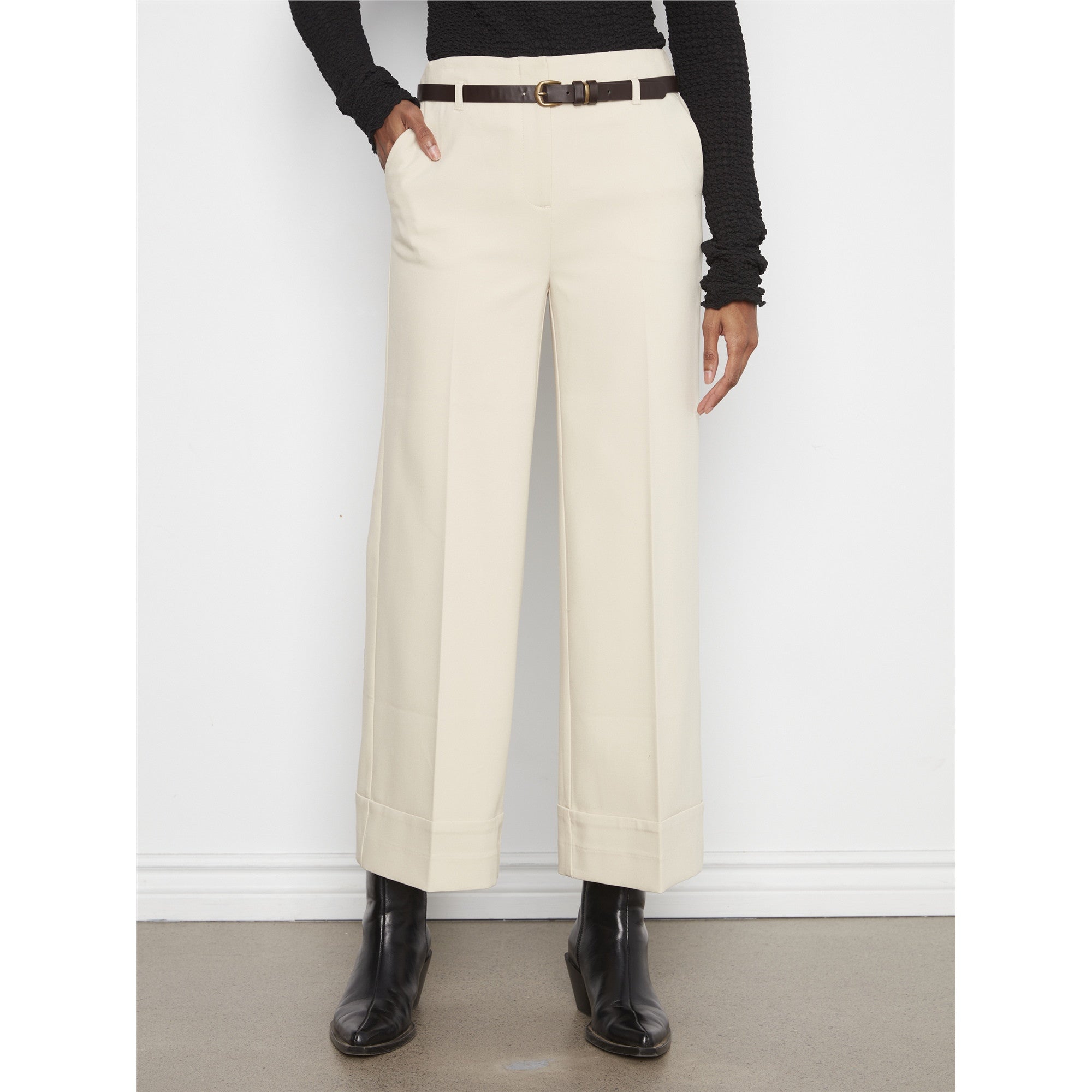 Marlowe | Pantalon 7/8 ceinturé - Taille : 6 - Couleur : Beige