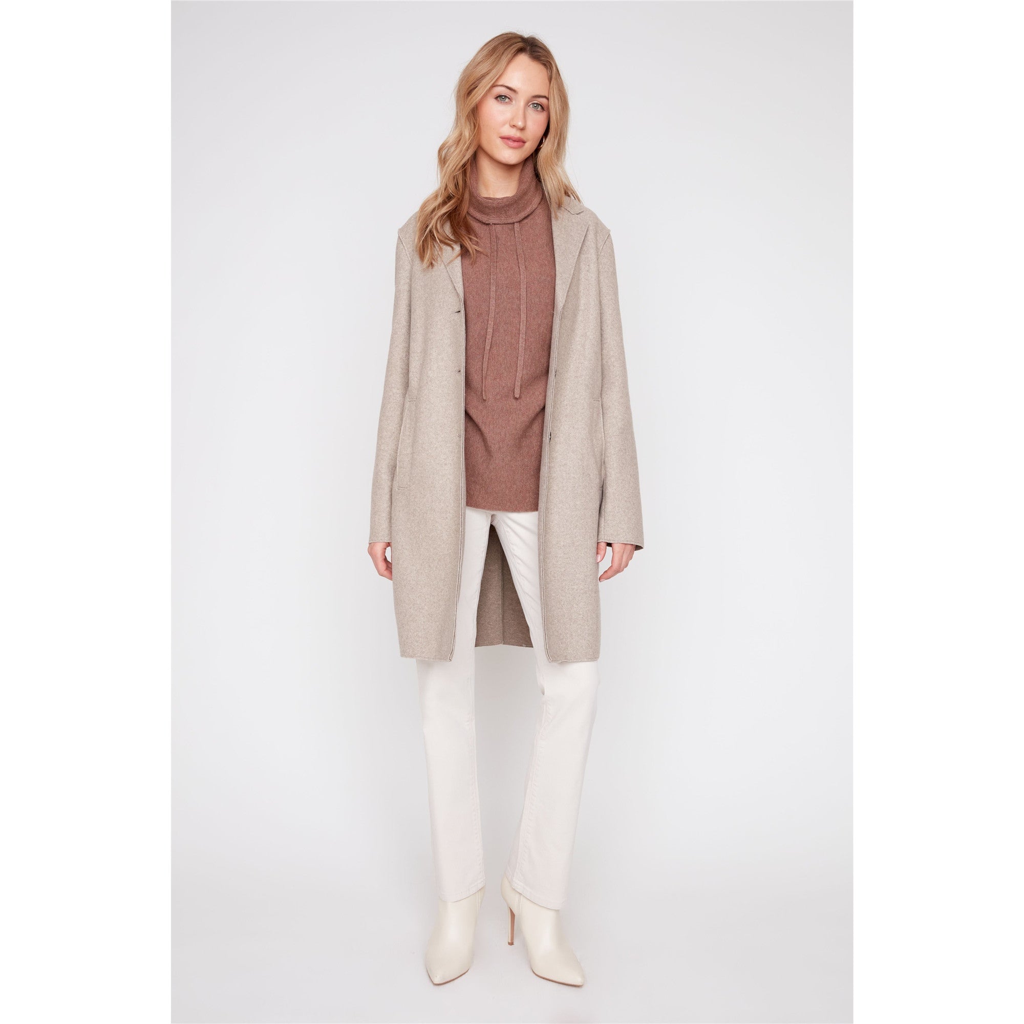 Monroe | Manteau long à boutons - Taille : XSMALL - Couleur : Latté