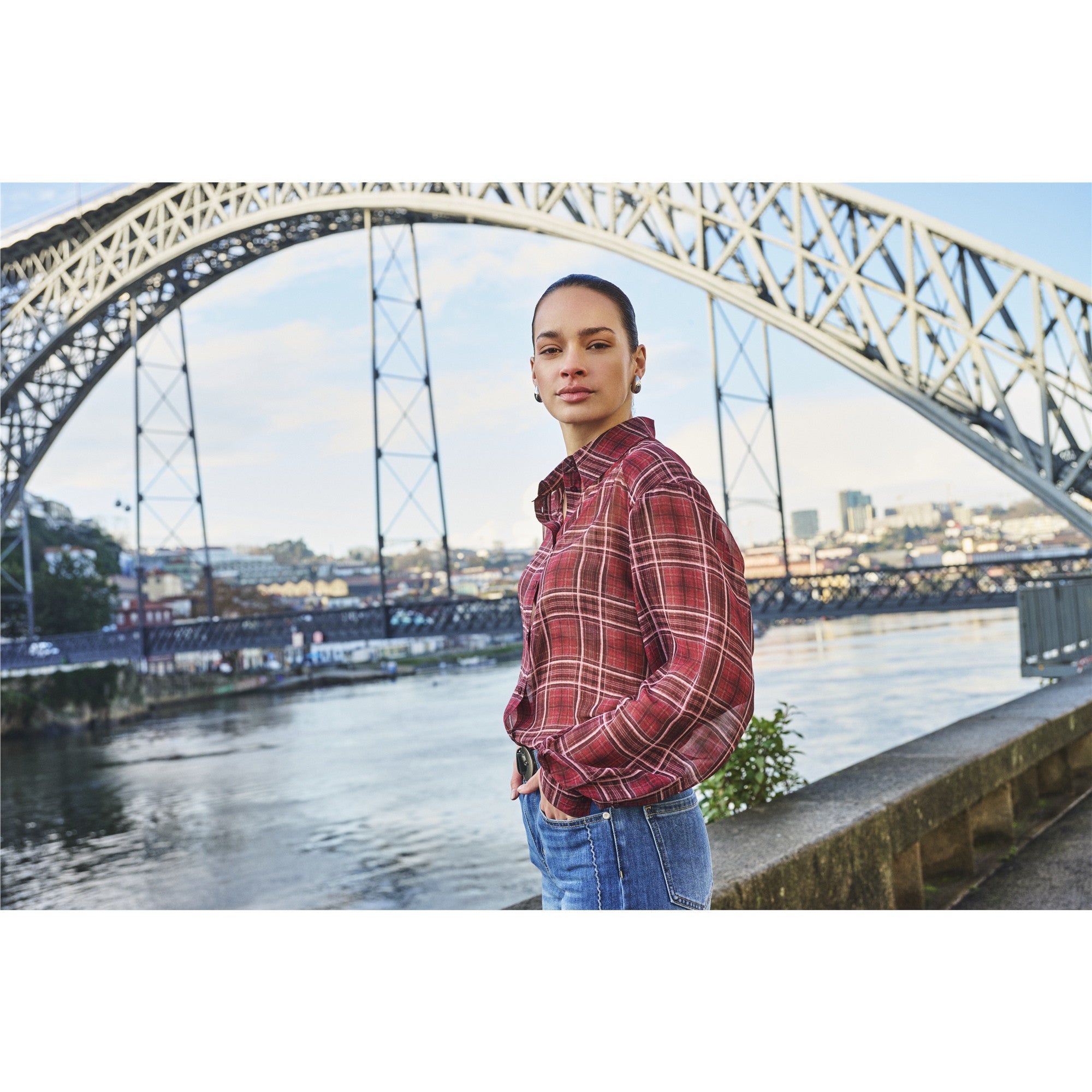 Nell | Blouse à carreaux - Taille : 4 - Couleur : Merlot