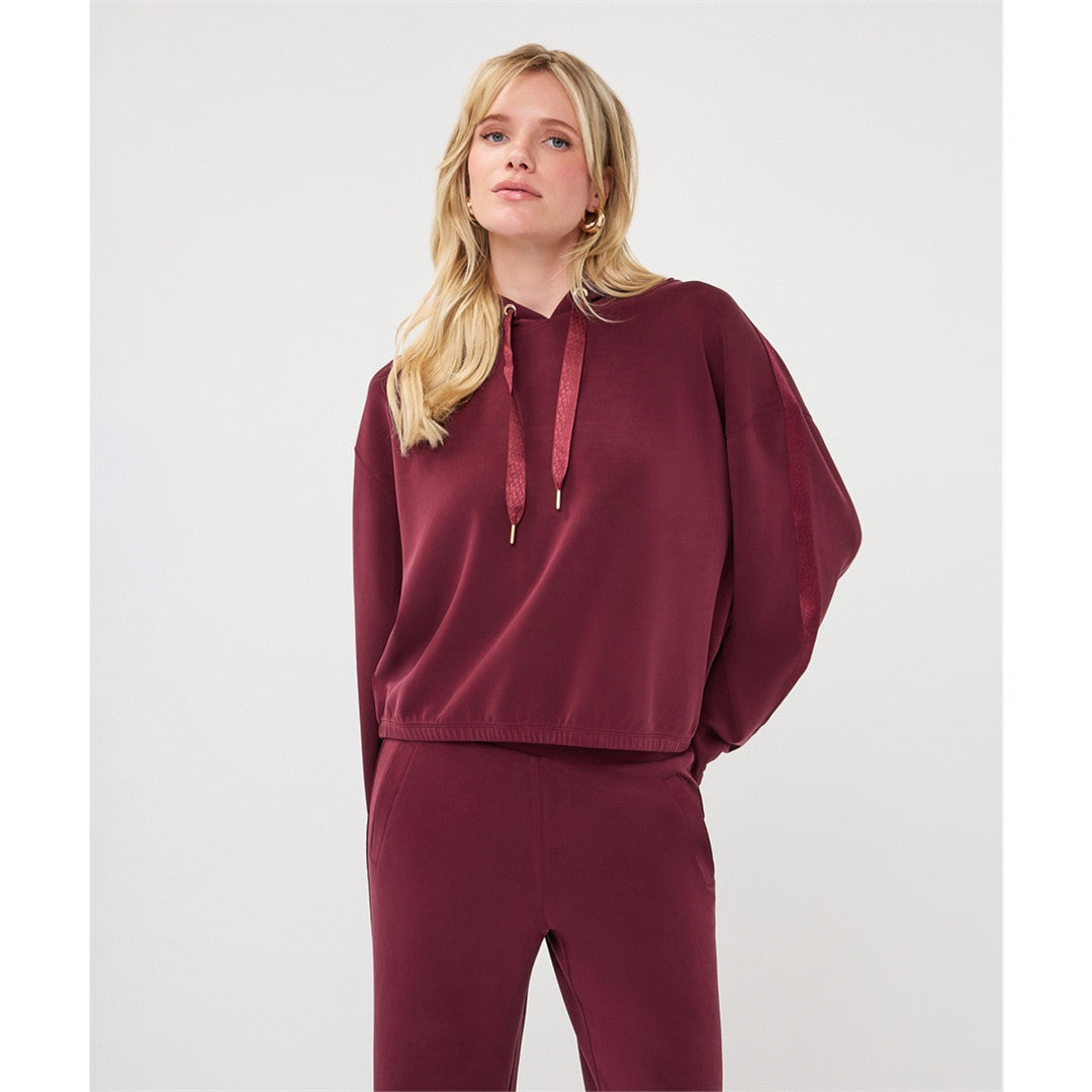 Nina | Chandail capuchon en modal - Taille : XSMALL - Couleur : Merlot