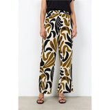 Palazzo fluide à imprimé - Taille : XSMALL - Couleur : Crème/Noir