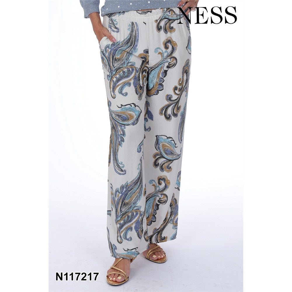 Palazzo imprimé paisley - Taille : MEDIUM - Couleur : Bleu/Multi