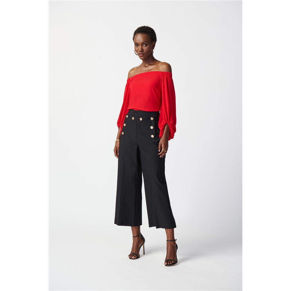 Pantalon à boutons dorés - Taille : 4 - Couleur : Noir