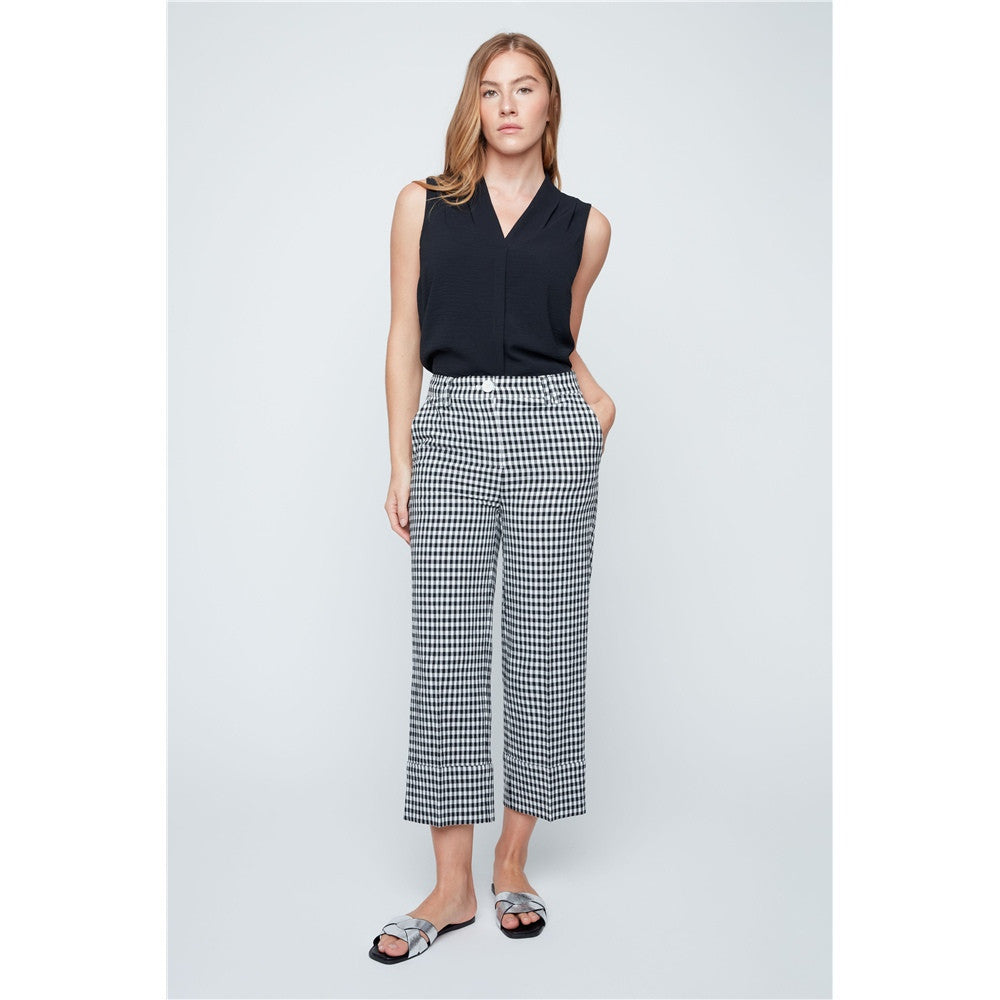 Pantalon à carreaux écourté