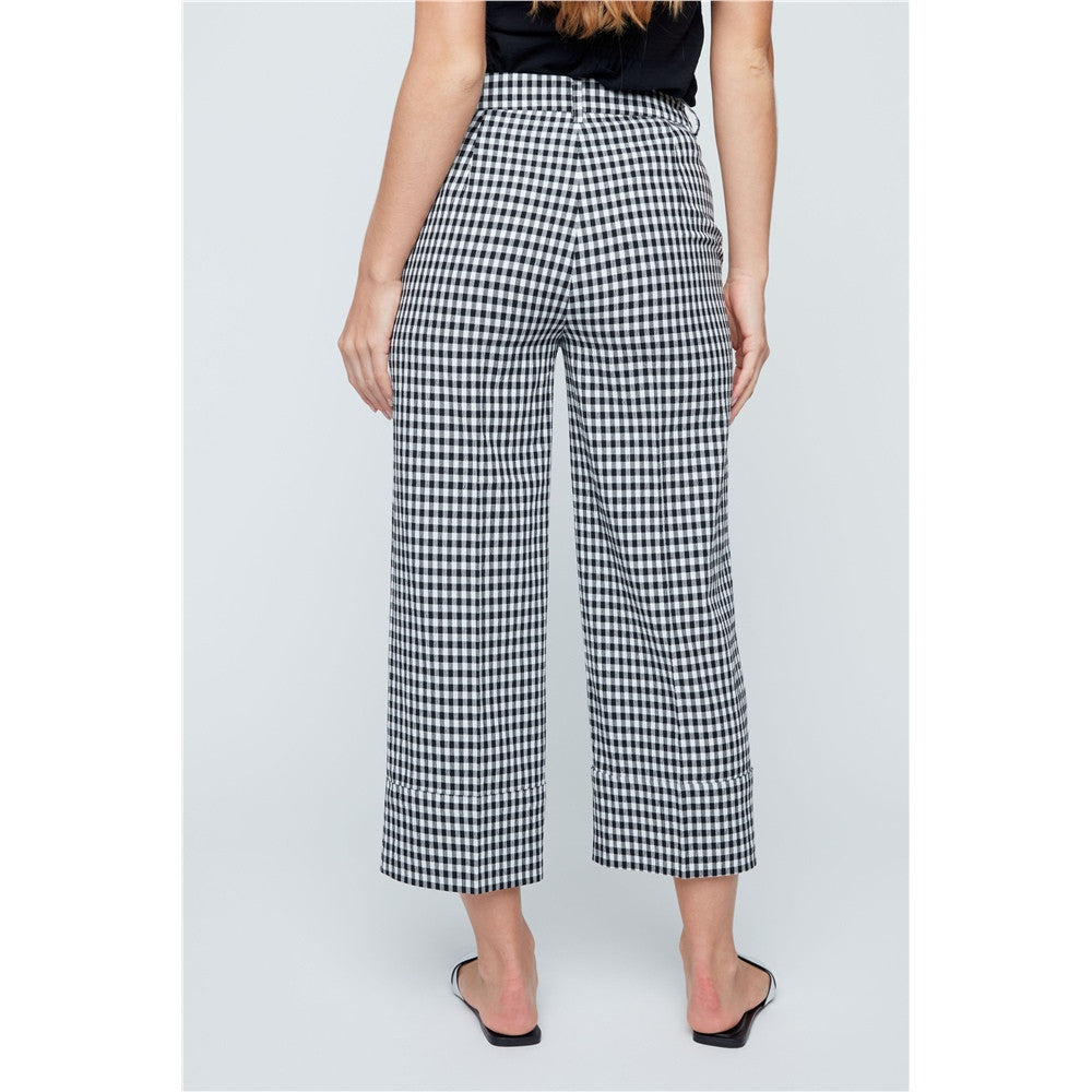 Pantalon à carreaux écourté