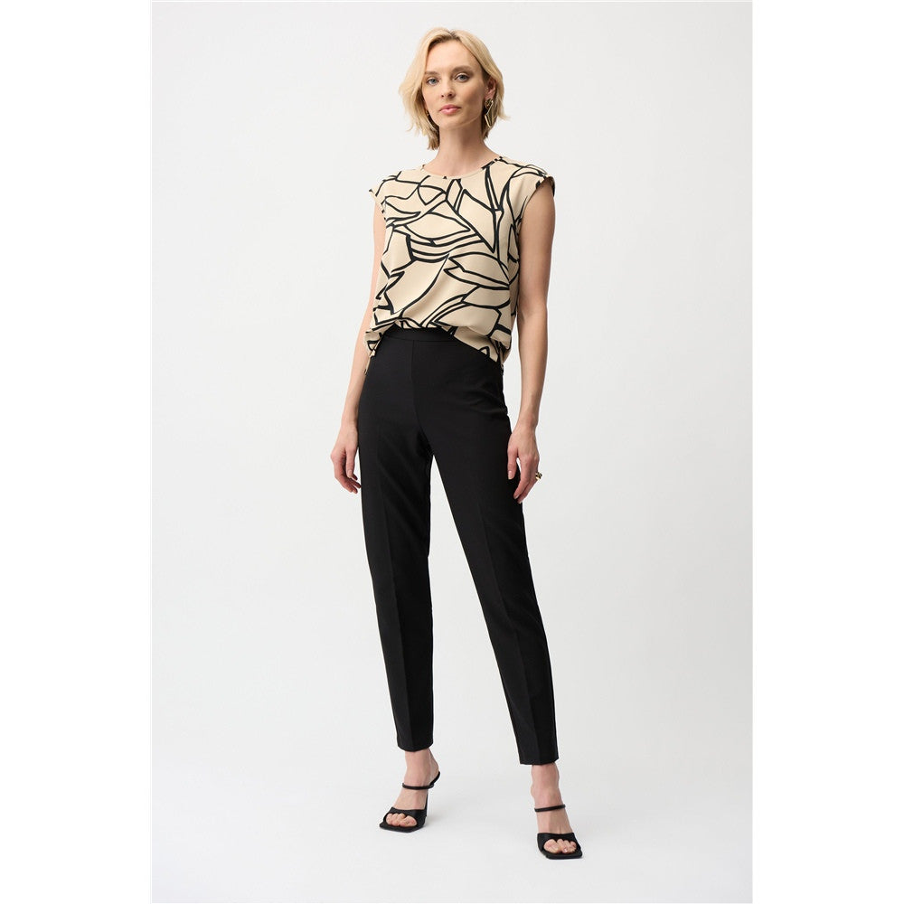 Pantalon a coupe ajustée à enfiler en sergé