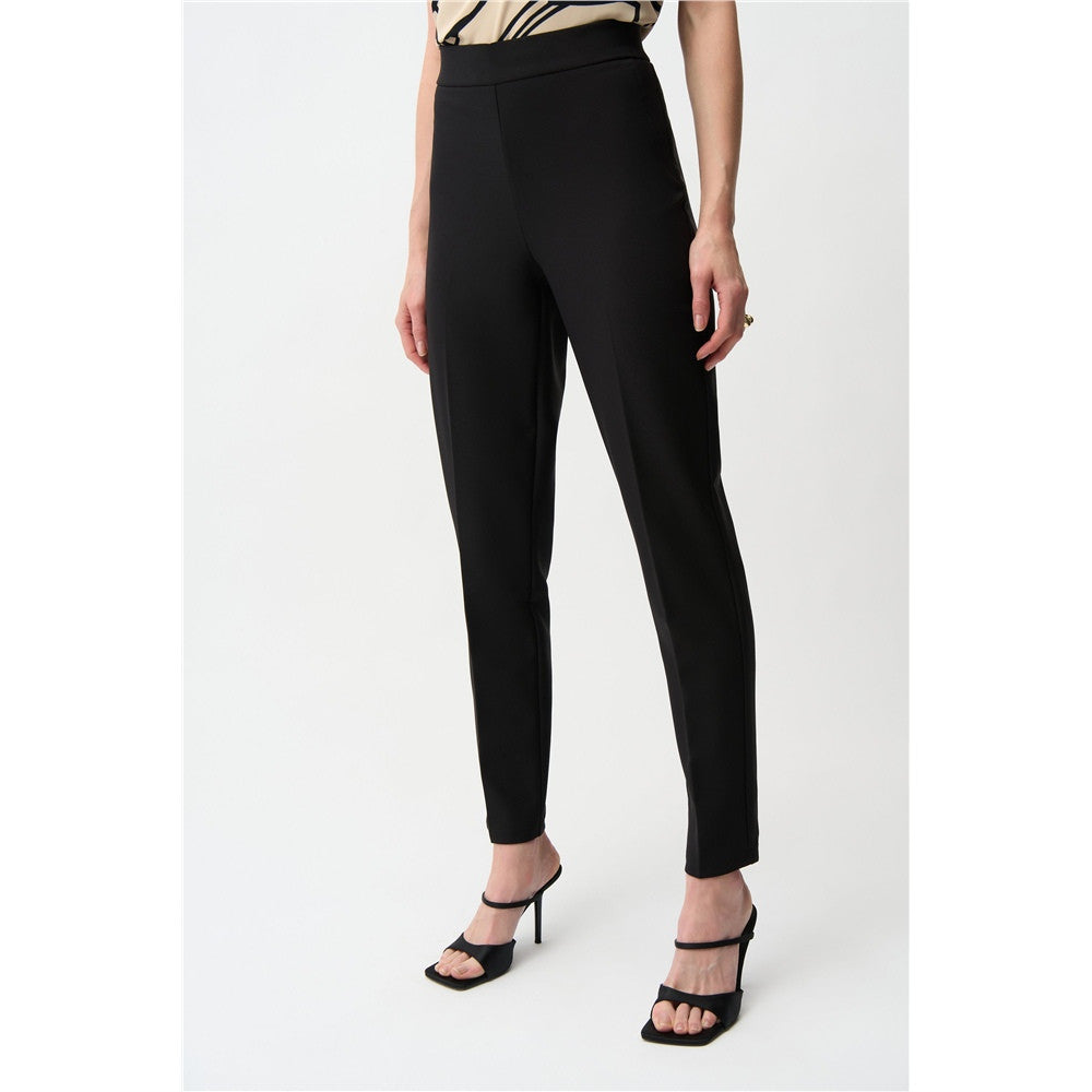 Pantalon a coupe ajustée à enfiler en sergé - Taille : 4 - Couleur : Noir