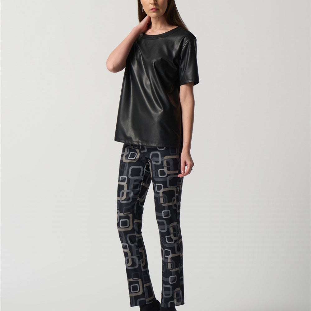 Pantalon à enfiler à imprimé rétro - Taille : 8 - Couleur : Multi/Noir