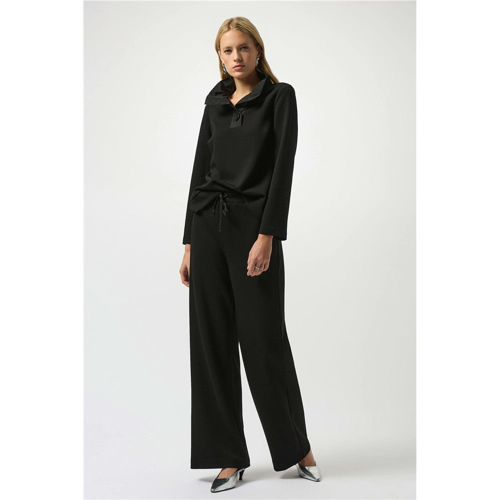 Pantalon à enfiler à jambe large en jersey
