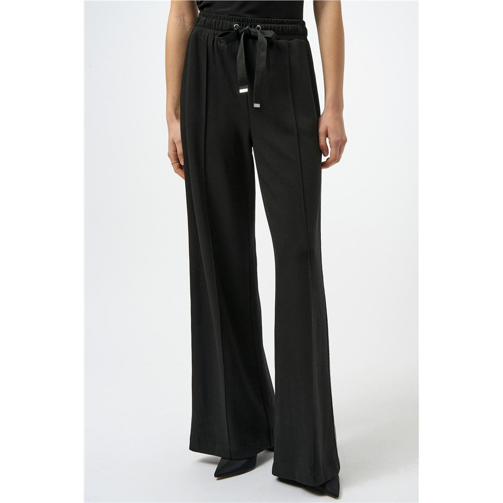Pantalon à enfiler à jambe large en jersey de scuba - Taille : SMALL - Couleur : Noir