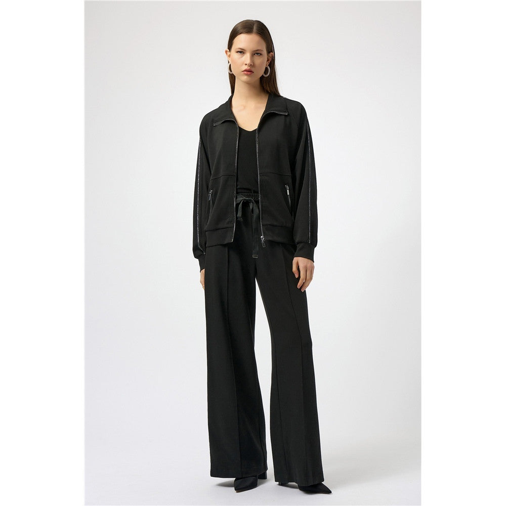 Pantalon à enfiler à jambe large en jersey de scuba