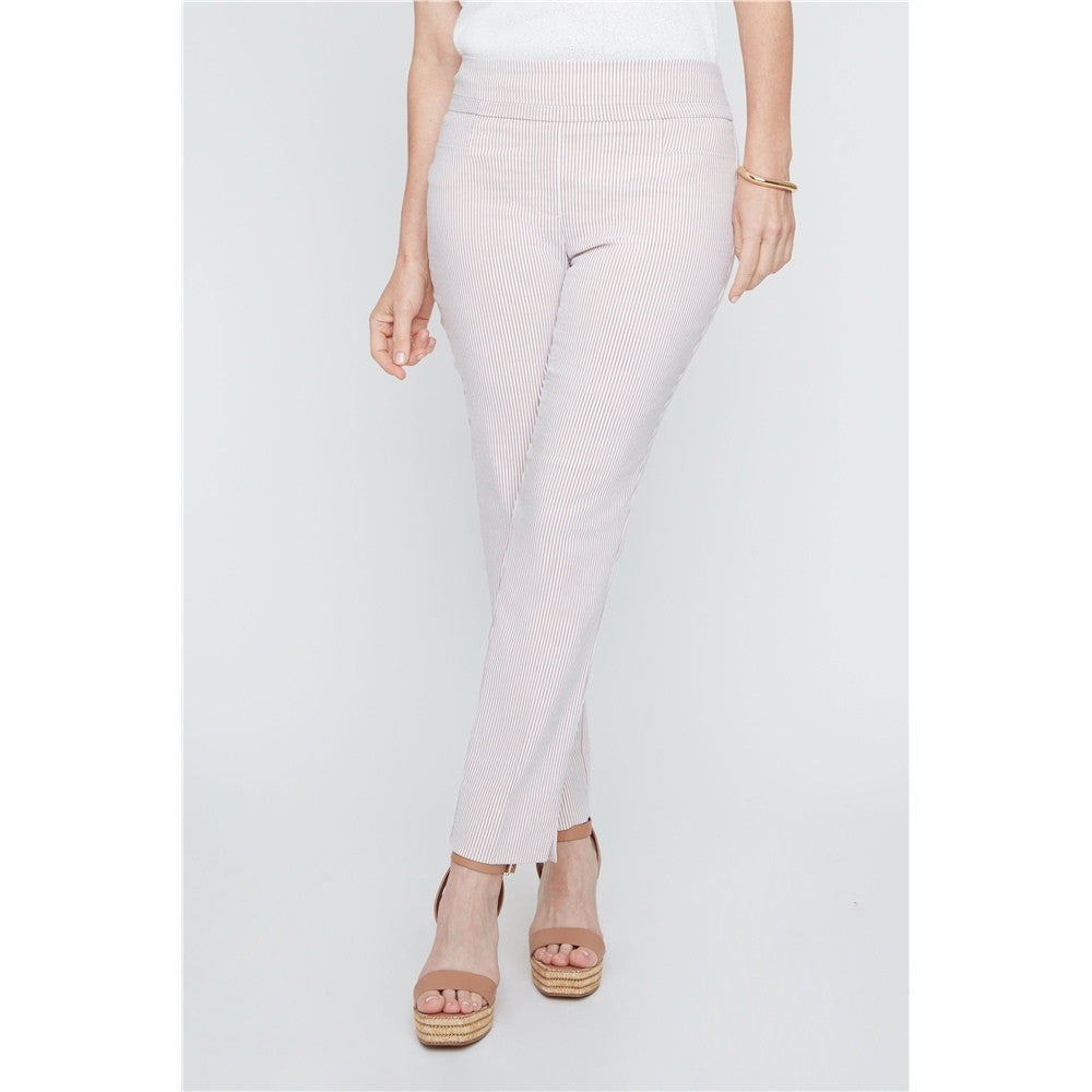 Pantalon à fines rayures verticales - Taille : 6 - Couleur : Mocha