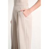 Pantalon à jambe large tissé extensible