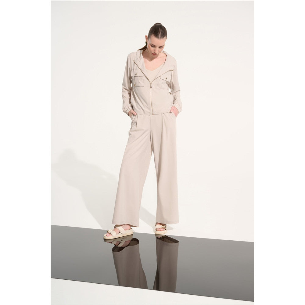 Pantalon à jambe large tissé extensible