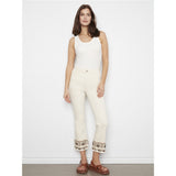 Pantalon à ourlet brodé