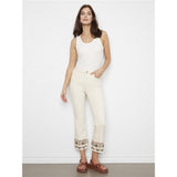 Pantalon à ourlet brodé