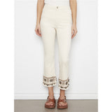 Pantalon à ourlet brodé - Taille : 2 - Couleur : Naturel