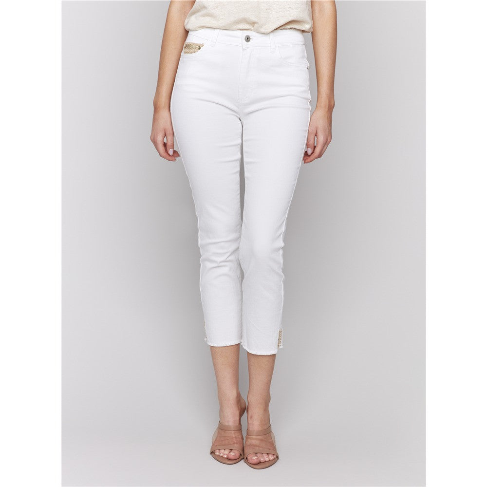 Pantalon ajusté 7/8 - Taille : 14 - Couleur : Blanc