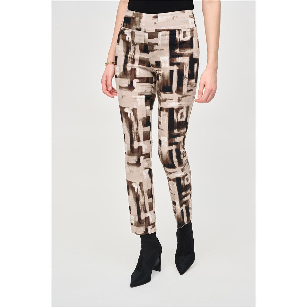 Pantalon ajusté & imprimé abstrait