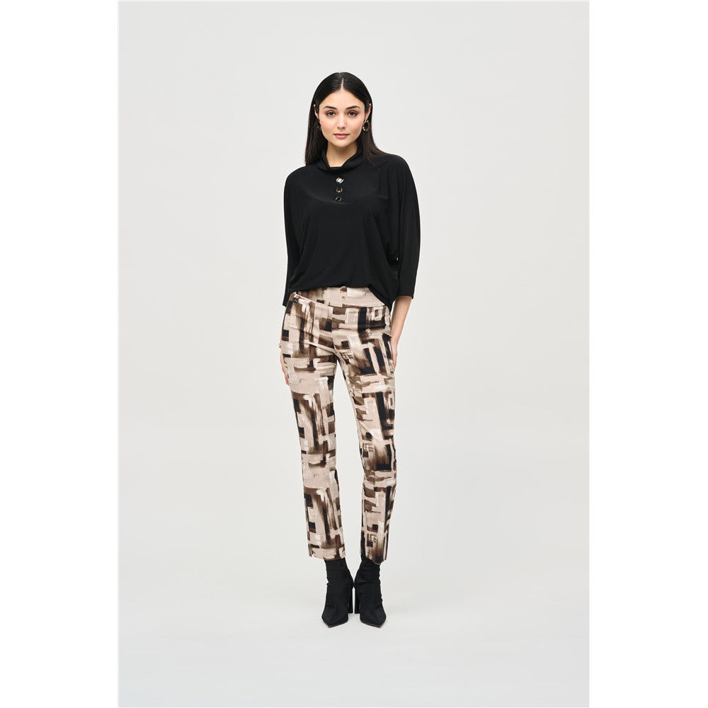 Pantalon ajusté & imprimé abstrait - Taille : 6 - Couleur : Multi/Vanille