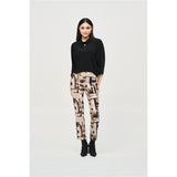Pantalon ajusté & imprimé abstrait - Taille : 6 - Couleur : Multi/Vanille