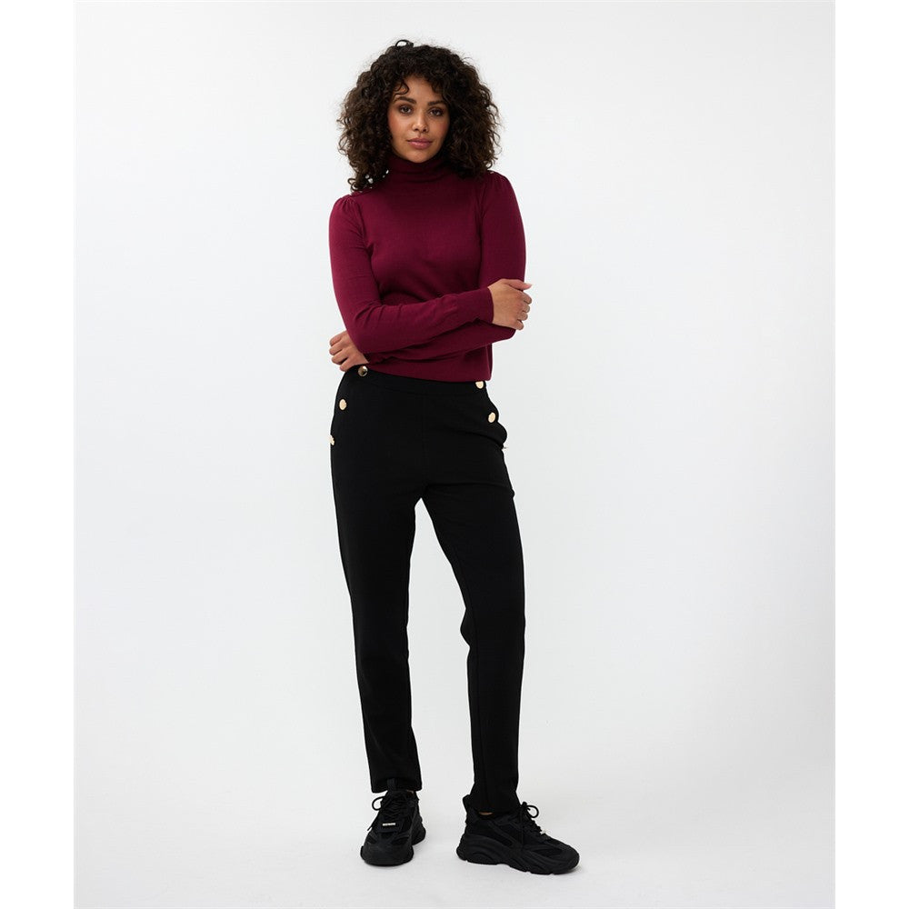 Pantalon avec boutons or - Taille : 6 - Couleur : Noir