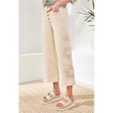 Pantalon avec broderie - Taille : 16 - Couleur : Écru